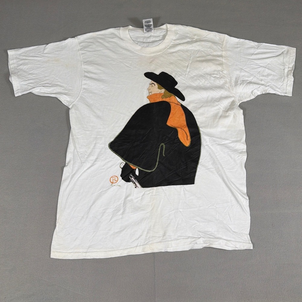 Vintage Fruit of the Loom Toulouse-Lautrec High Museum of Art T-Shirt White L